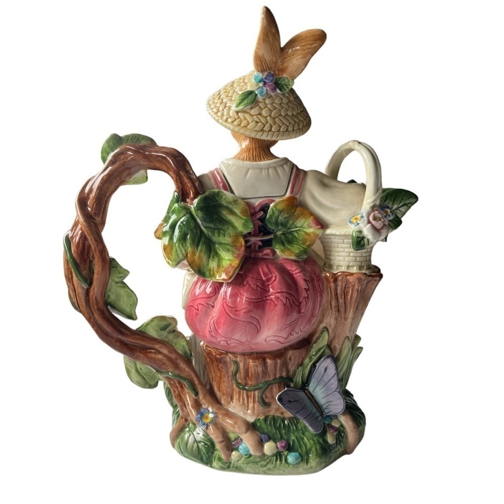 Fitz & Floyd Classic Old World Rabbit / Lady Rabbit Teapot - Picture 2 of 4